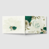 Livre D'or mariage fleurs beige vert émeraude (Complet)