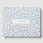 Livre D'or Mariage floral blanc et bleu chic (Recto)