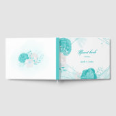 Livre D'or mariage floral blanc turquoise (Complet)