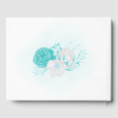 Livre D'or mariage floral blanc turquoise (Verso)
