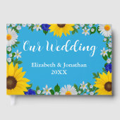Livre D'or Mariage Floral bleu ciel d'été (Recto)