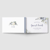 Livre D'or Mariage floral bleu foncé botanique fleuri (Complet)