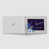 Livre D'or Mariage Floral Bleu Gold Frame (Complet)