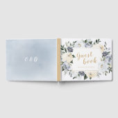 Livre D'or Mariage floral bleu pâle fleuri botanique (Complet)