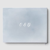 Livre D'or Mariage floral bleu pâle fleuri botanique (Verso)