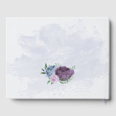 Livre D'or Mariage floral bleu pourpre (Verso)