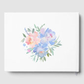 Livre D'or Mariage floral bleu rose pastel (Verso)