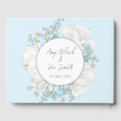 Livre D'or Mariage floral bleu Tulip (Verso)