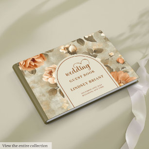 Livre D'or Mariage Floral Bohème Intemporel Cuivre Ivoire Sag