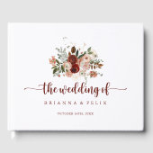 Livre D'or Mariage Floral couleur or rustique (Recto)