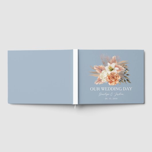 Livre D'or Mariage floral de Pêche bleue Dusty (Complet)