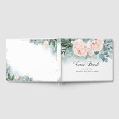 Livre D'or Mariage floral de pivoines roses (Complet)