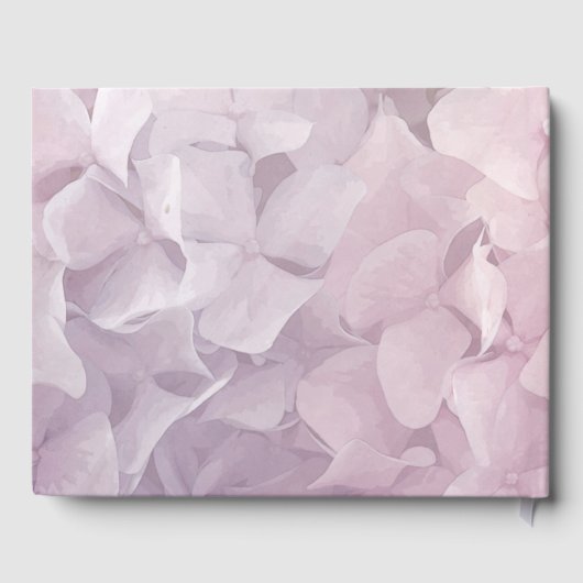 Livre D'or Mariage floral d'été rose pâle Hydrangea (Verso)