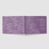 Livre D'or Mariage Floral Élégant Violet Poussiéreux (Complet)
