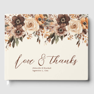 Livre D'or Mariage Floral en terre cuite