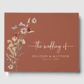 Livre D'or Mariage floral en terre cuite Boho (Recto)