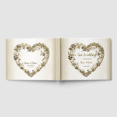 Livre D'or Mariage Floral Golden Ornate Heart Frame Élégant (Complet)