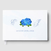 Livre D'or Mariage Floral Hydrangea Bleu (Recto)
