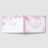 Livre D'or Mariage floral moderne Boho rose doux (Complet)