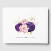 Livre D'or Mariage floral rose et violet (Verso)