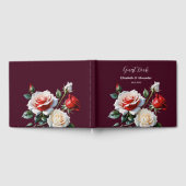 Livre D'or Mariage floral rose rose foncé (Complet)