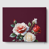 Livre D'or Mariage floral rose rose foncé (Verso)