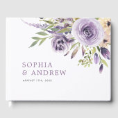 Livre D'or Mariage Floral Rose violet (Recto)