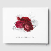 Livre D'or Mariage floral rouge et argent (Verso)