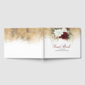 Livre D'or Mariage floral rouge et blanc de Bourgogne (Complet)