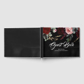 Livre D'or Mariage floral rouge et noir de Bourgogne (Complet)