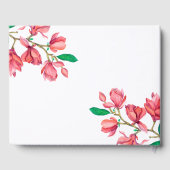 Livre D'or Mariage floral rouge Magnolia rose (Verso)