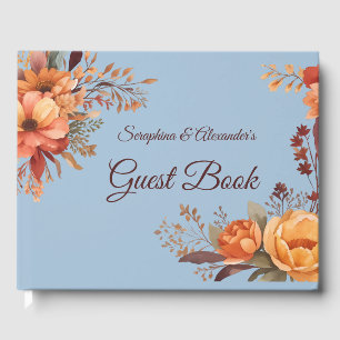 Livre D'or Mariage Floral Rustique Aquarelle d'Automne 