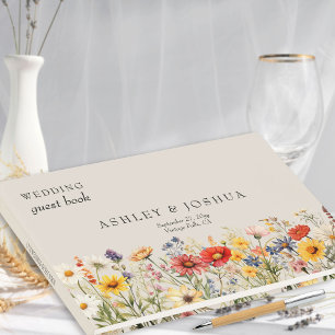 Livre D'or Mariage Floral Rustique de Fleurs Sauvages d'Autom