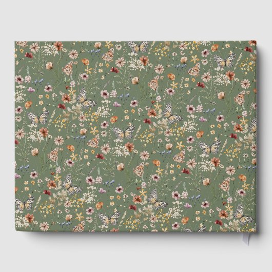 Livre D'or Mariage floral Sage Boho (Verso)