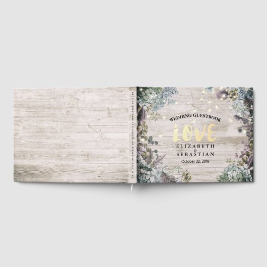 Livre d'or mariage Floral String Lights Rustic Woo (Complet)
