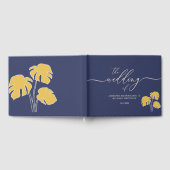 Livre D'or Mariage floral tropical à palmiers bleus (Complet)