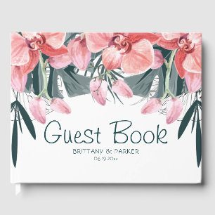 Livre D'or Mariage floral tropical personnalisé