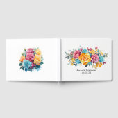 Livre D'or Mariage floral turquoise, jaune et rose (Complet)