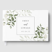 Livre D'or Mariage floral vert et blanc Sage (Recto)