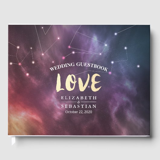 Livre d'or mariage Galaxy Star Nebula Constellatio (Recto)