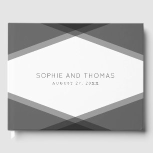 Livre D'or Mariage Géométrique à Couches Gris