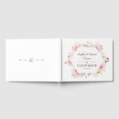 Livre D'or Mariage géométrique à fleurs rose pâle (Complet)