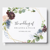 Livre D'or Mariage géométrique Bourgogne Gold (Recto)