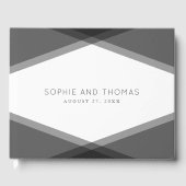 Livre D'or Mariage géométrique en couche grise (Recto)