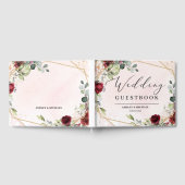 Livre D'or Mariage géométrique floral bordeaux boho (Complet)