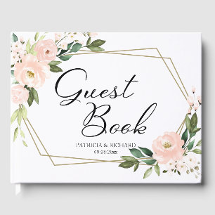 Livre D'or Mariage Géométrique Floral Rose Gold