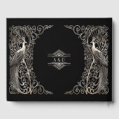 Livre D'or Mariage Glam Silver Art Déco Peacocks (Verso)