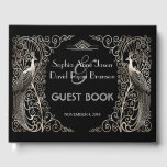 Livre D'or Mariage Glam Silver Art Déco Peacocks<br><div class="desc">Design unique avec un mélange de paons de style ancien et d'architecture moderne et audacieuse. Utilisez l'outil Personnaliser pour ajouter vos informations. Vous pouvez également choisir la couleur arrière - plan. Pour les articles correspondants,  visitez,  s'il vous plaît,  ma collection Glam Silver Art Déco Peacocks.</div>