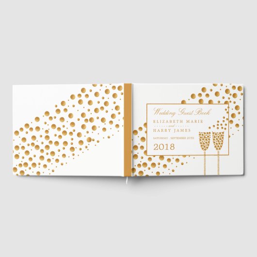 Livre D'or Mariage Gold Champagne Bubbles (Complet)