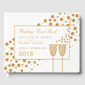 Livre D'or Mariage Gold Champagne Bubbles (Recto)
